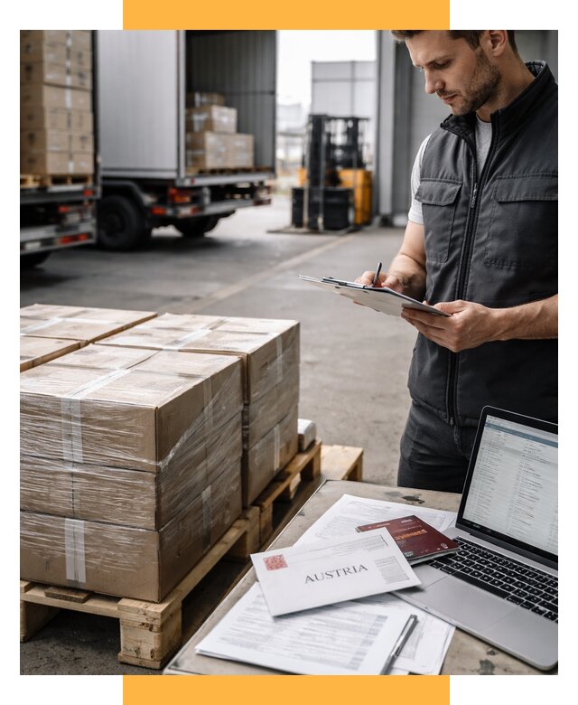 Доставка в Австрию от 70415 р. Логистика и экспорт СетСервис-Прх